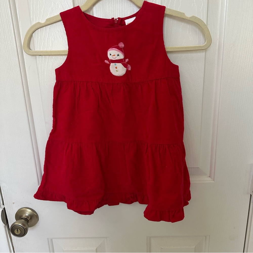 NWT 2010 Gymboree Christmas Snowman Dress Size 3T Holiday Dress Pink Corduroy